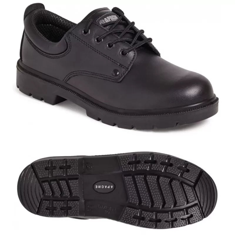 Apache Black Leather Water Resistant Safety Shoe