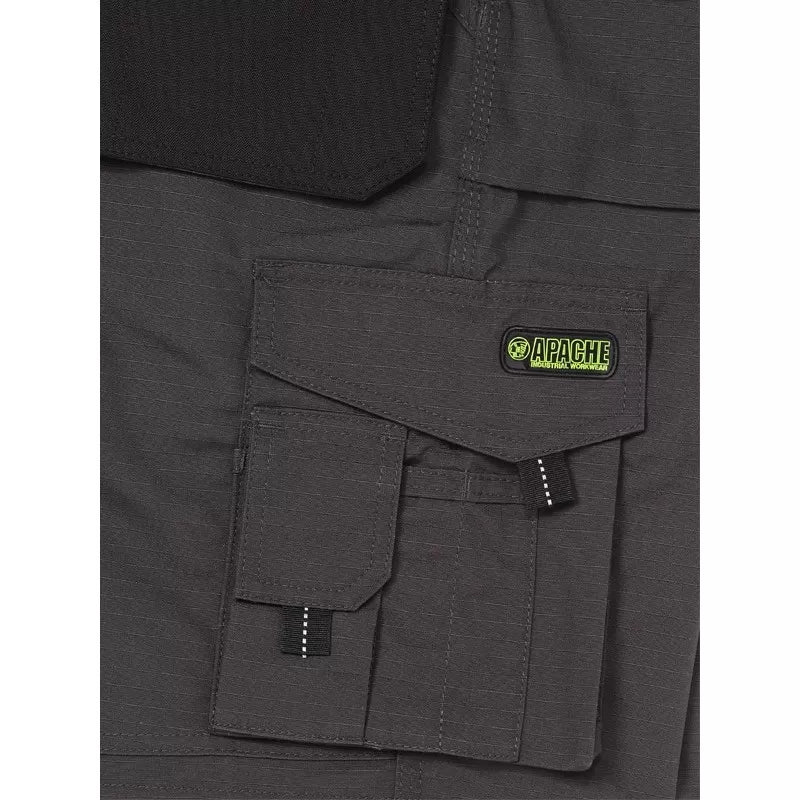 Apache Lightweight Rip-Stop Polycotton Work Shorts Grey / Black