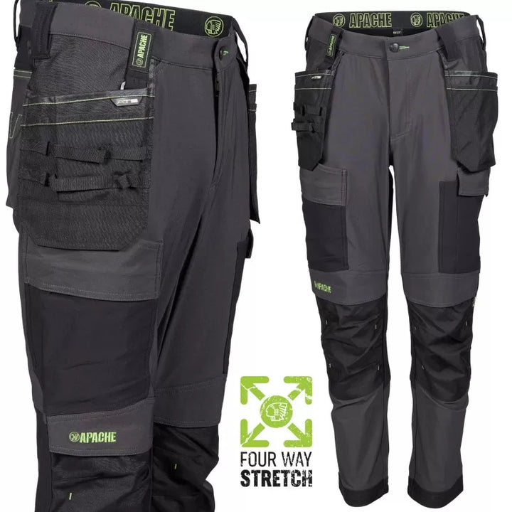 Apache ATS CALGARY 4 Way Stretch 'Slim Fit' Trouser Grey