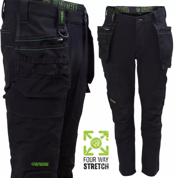 Apache ATS CALGARY 4-Wege-Stretch-Hose „Slim Fit“, Schwarz