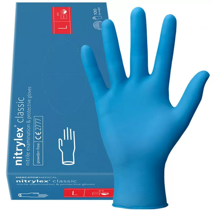 Mercator BLUE Nitrylex® Classic Powder-Free Nitrile Glove (100 Gloves)